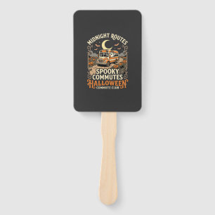 Halloween Bus Driver Midnight Route Hand Fan