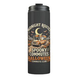 Halloween Bus Driver Midnight Route Thermal Tumbler