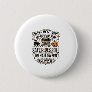 Halloween Bus Driver Spooky Vintage Engraving Shir 6 Cm Round Badge