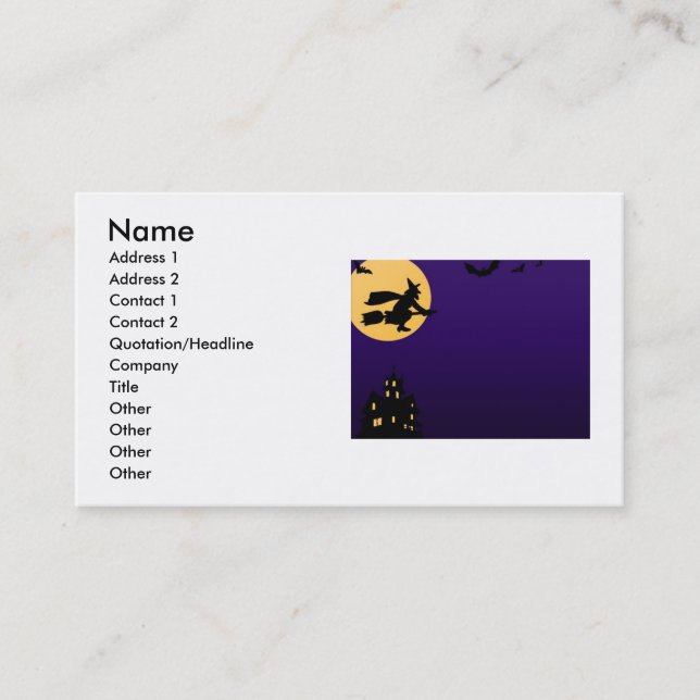 Halloween Business Card (Front)