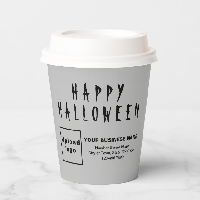 Halloween Business Grey Paper Cup (Front)