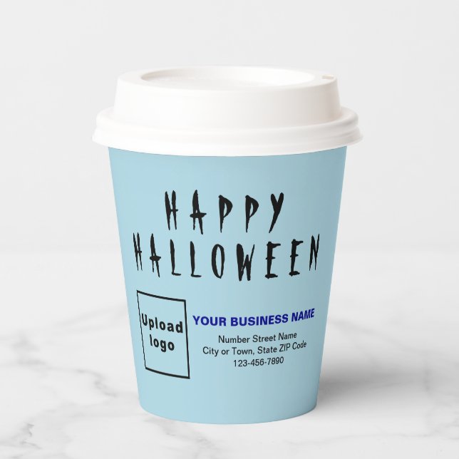 Halloween Business Light Blue Paper Cup (Front)