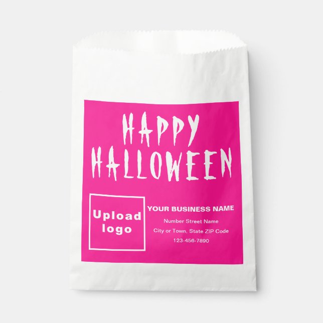 Halloween Business Pink Background Paper Bag (Front)