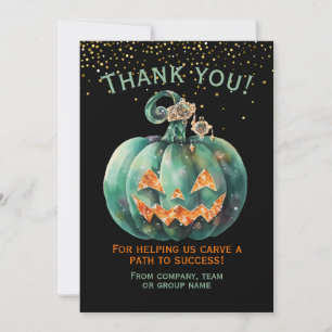 Halloween Business Pumpkin Thank You Card
