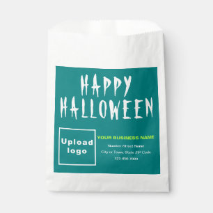 Halloween Business Teal Green Background Paper Bag