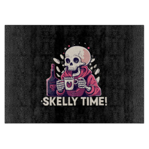 halloween but its skelly time cutting board