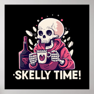 halloween but its skelly time poster