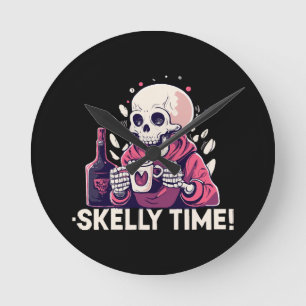 halloween but its skelly time round clock