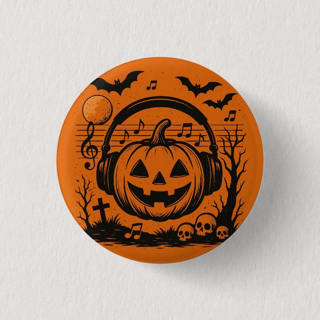 Halloween button for listening to music (Front)