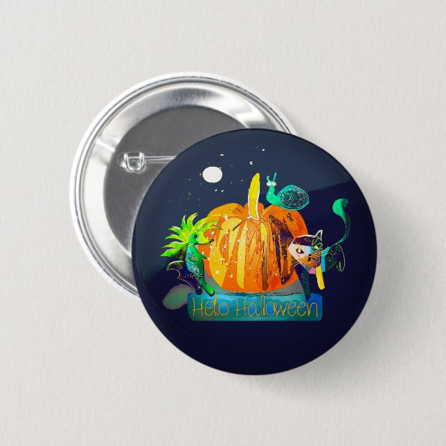 Halloween Button — Pumpkin Whispers & Animals (Front & Back)
