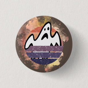 Halloween Buttons, White Sheet Ghost graphic print 3 Cm Round Badge