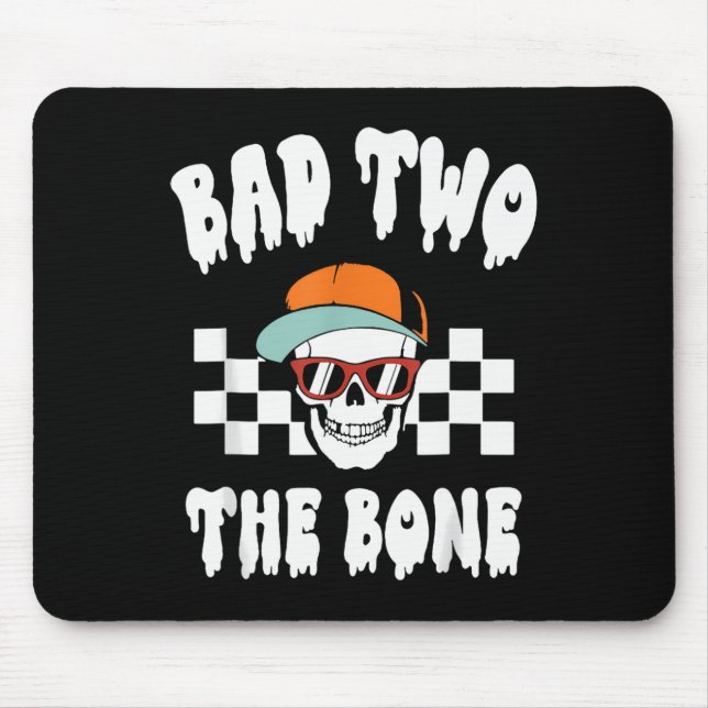 Halloween Byd Two The Bone Funny 2nd Birthday Skel Mouse Mat (Front)