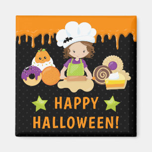Halloween Cakes and Baking Brunette Girl Magnet