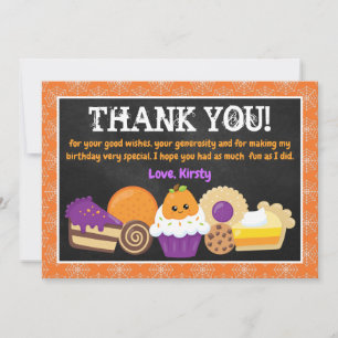 Halloween Cakes and Treats Birthday Thank You Card