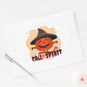 Halloween Call of Spirit Oval Sticker