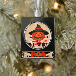 Halloween Call of Spirit Silver Plated Banner Ornament