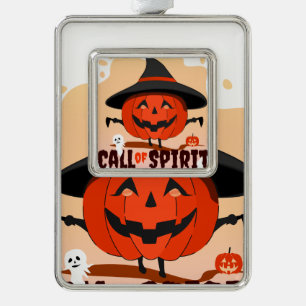 Halloween Call of Spirit Silver Plated Framed Ornament
