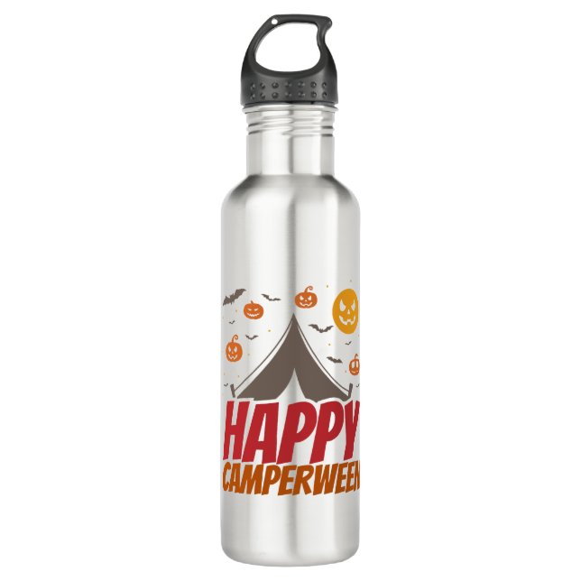 Halloween Camper Camping Outdoor 710 Ml Water Bottle (Front)