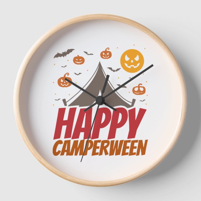 Halloween Camper Camping Outdoor Clock (Front)