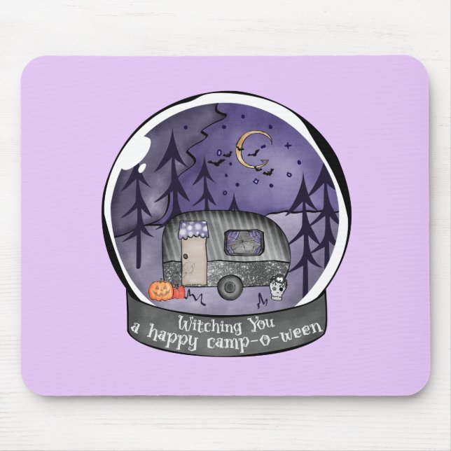 Halloween Camper in a Snowball Mouse Mat (Front)