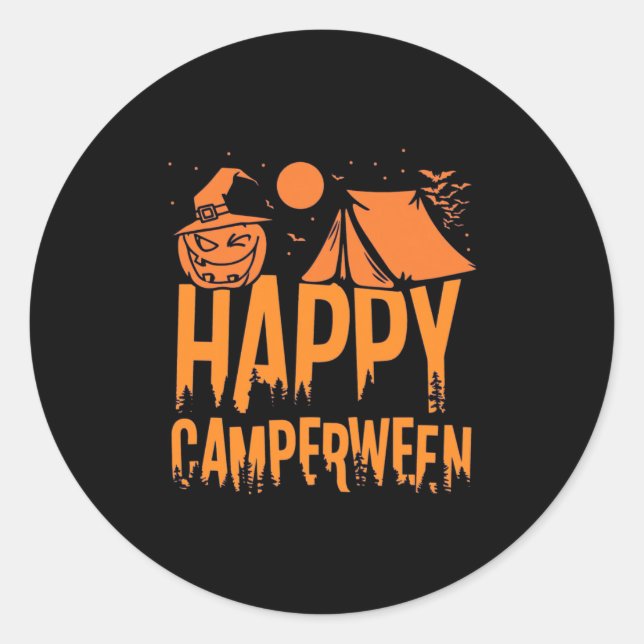 Halloween Camper Nature Classic Round Sticker (Front)