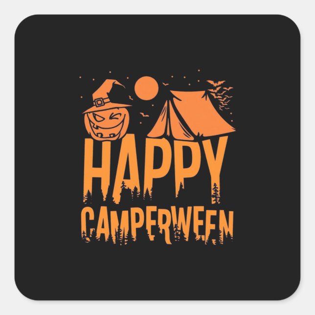 Halloween Camper Nature Square Sticker (Front)