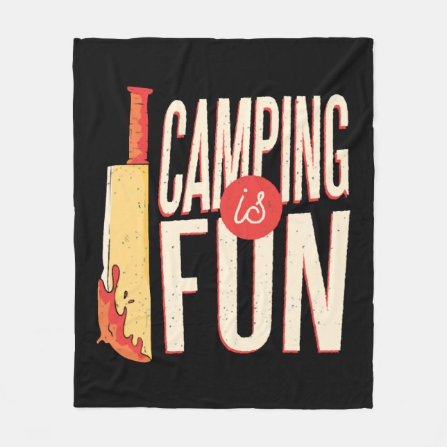 Halloween Camping  Fleece Blanket (Front)