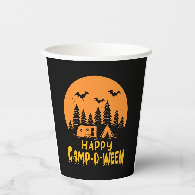 Halloween Camping - Happy Camp-O-Ween Paper Cups (Front)