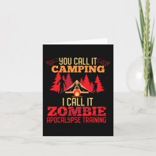 Halloween Camping Zombie Apocalypse Training Fun  Card