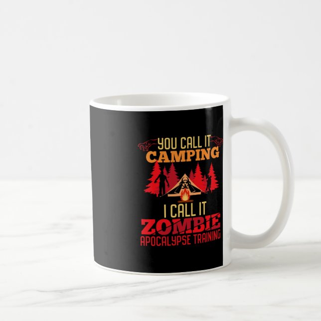 Halloween Camping Zombie Apocalypse Training Fun  Coffee Mug (Right)