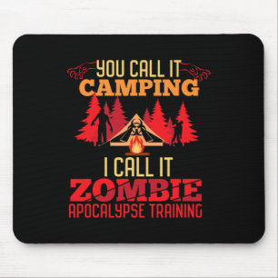 Halloween Camping Zombie Apocalypse Training Fun Mouse Mat