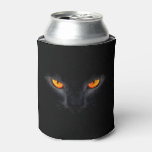 Halloween Can Cooler/Black Cat with Orange Eyes Cooler