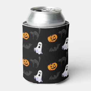 Halloween Can Cooler/Ghost, Pumpkins and Cats Cooler