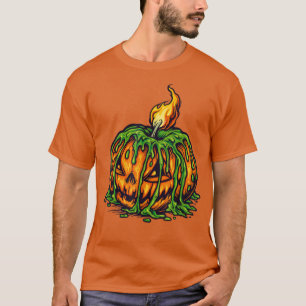 Halloween Candle Scary Jack O Lantern T-Shirt