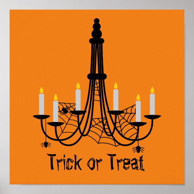 Halloween candles and spiders poster (Front)