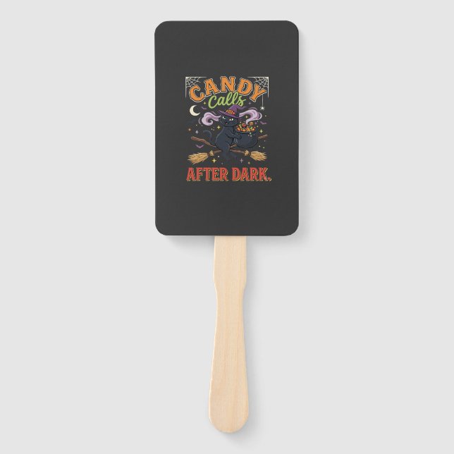 Halloween Candy Calls After Dark Hand Fan (Front)