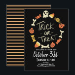 Halloween Candy Chalk Style Costume Birthday Invit Invitation<br><div class="desc">Cool Party Invitations with illustrated Halloween theme.</div>