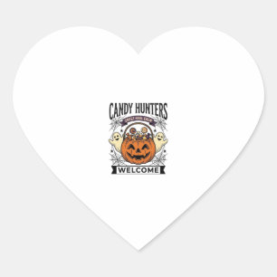 Halloween Candy Collector Vintage Engraving Pumpki Heart Sticker