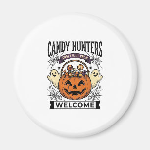 Halloween Candy Collector Vintage Engraving Pumpki Magnet