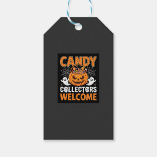Halloween Candy Collectors Welcome Pumpkin Vector Gift Tags