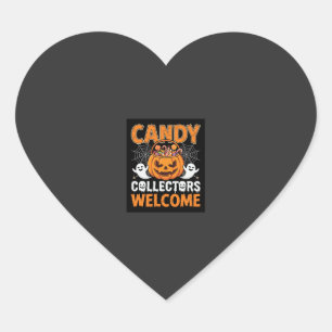 Halloween Candy Collectors Welcome Pumpkin Vector Heart Sticker