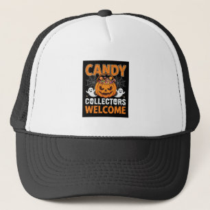 Halloween Candy Collectors Welcome Pumpkin Vector Trucker Hat