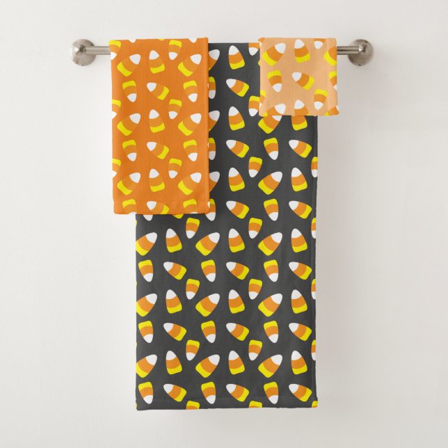 Halloween Candy Corn Bath Towel Set (Insitu)