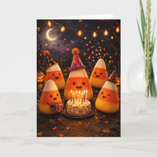 Halloween Candy Corn Birthday Party From All Of Us Card