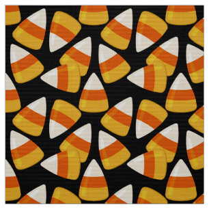 Halloween Candy Corn Black Fabric