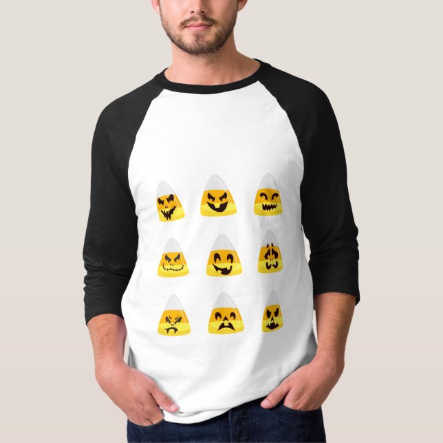 Halloween Candy Corn Bling Shirt | Candy Corn Face (Front)