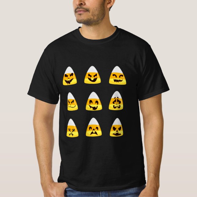 Halloween Candy Corn Bling Shirt | Candy Corn Face (Front)