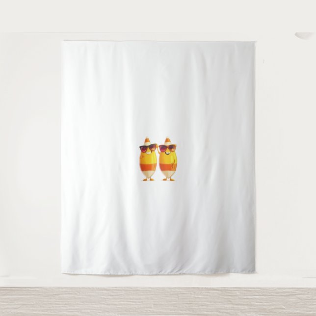 Halloween Candy Corn Crew Tapestry (Front)