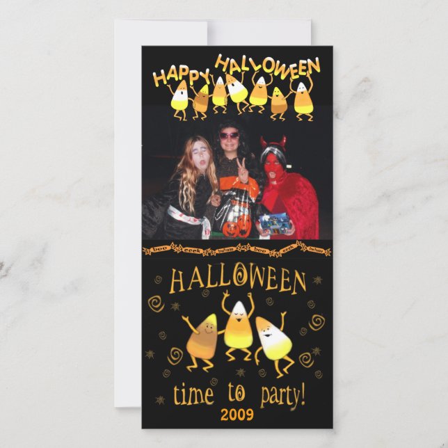 Halloween Candy Corn Custom Photo Card (Front)