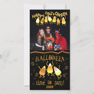 Halloween Candy Corn Custom Photo Card